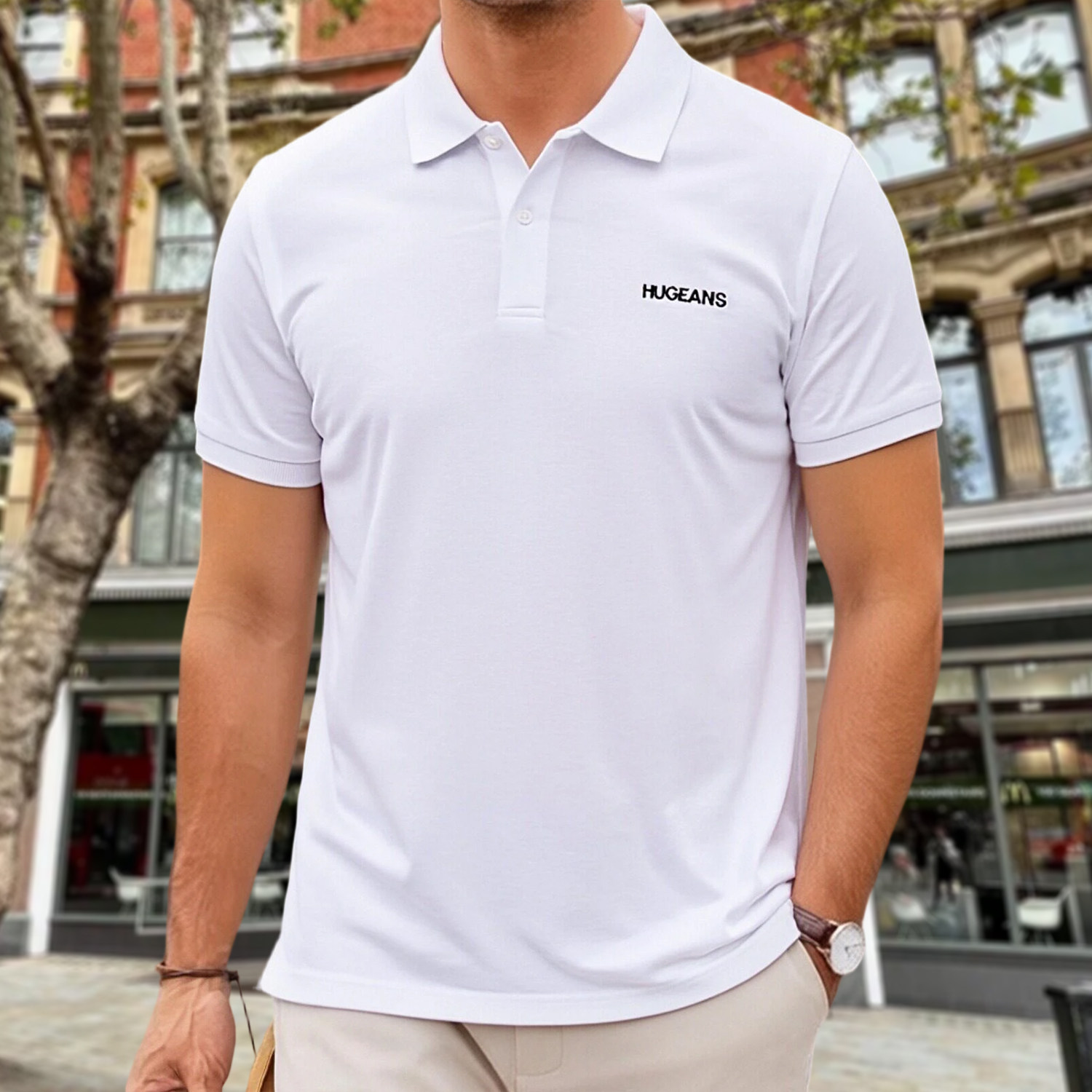 2026夏季男士翻领POLO衫短袖宽松大码商务休闲青年T恤送爸爸父亲