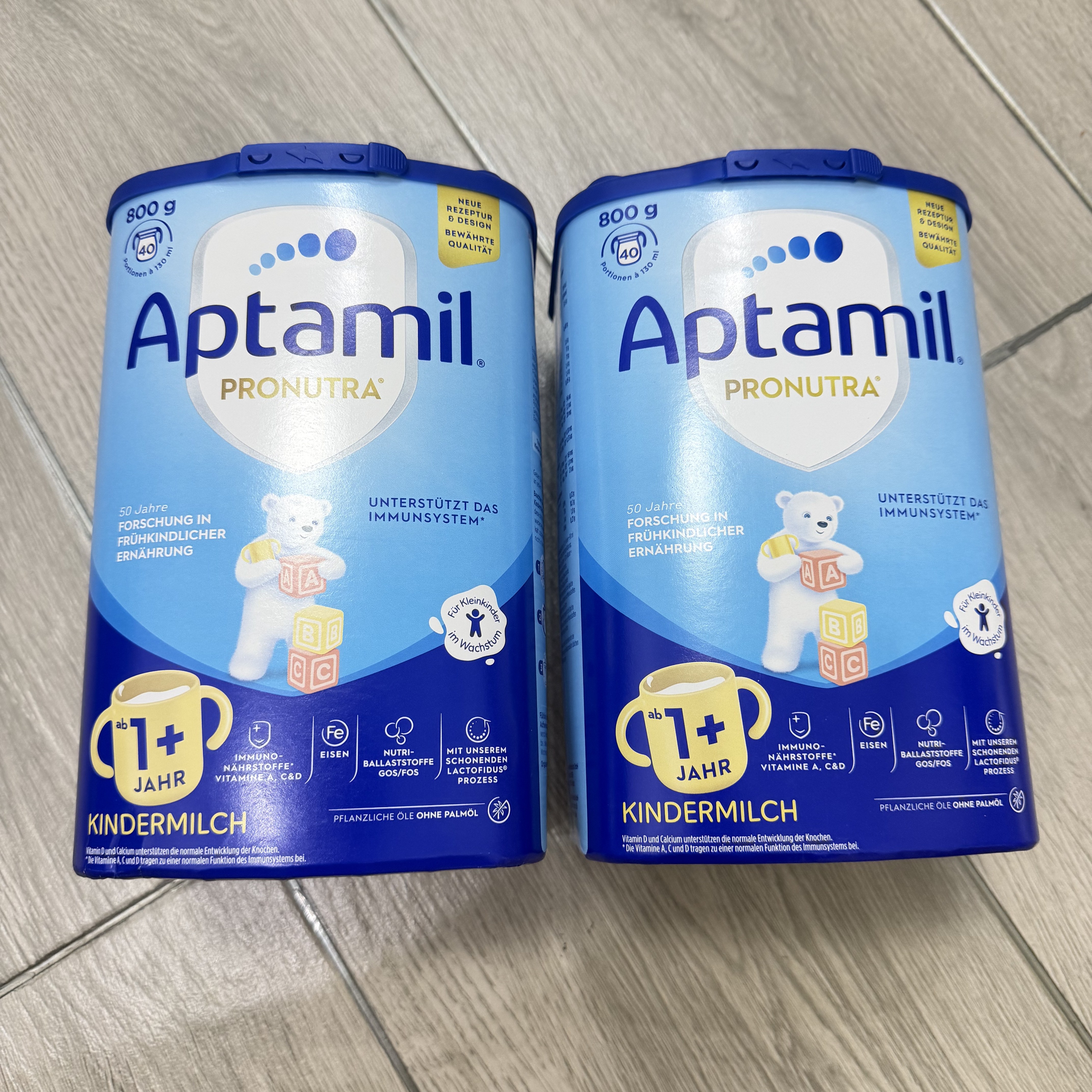 直邮Aptamil 1+段德国原装爱他美奶粉进口蓝罐1+段2罐1箱包邮包税