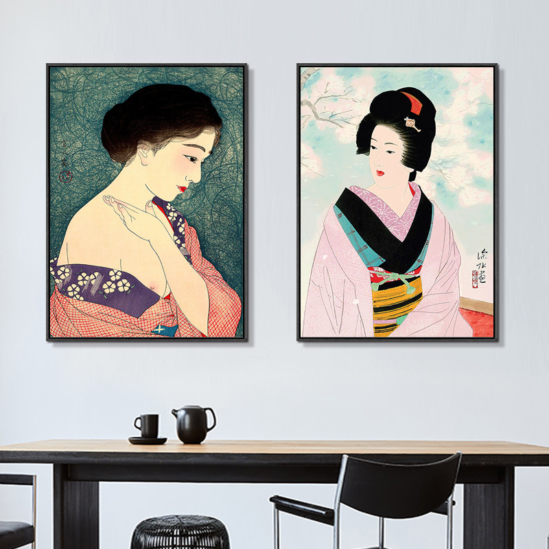 日本浮世绘仕女日式料理店人物