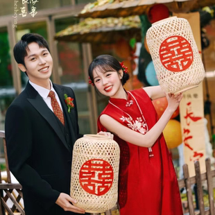 竹编灯笼户外防雨晒古风市集茶楼酒馆餐饮竹编吊灯笼