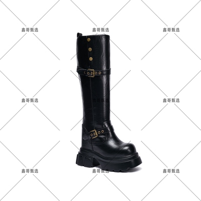 【鑫哥甄选·13-16厘米】2024秋冬新款百搭隐形增高方头款女长靴