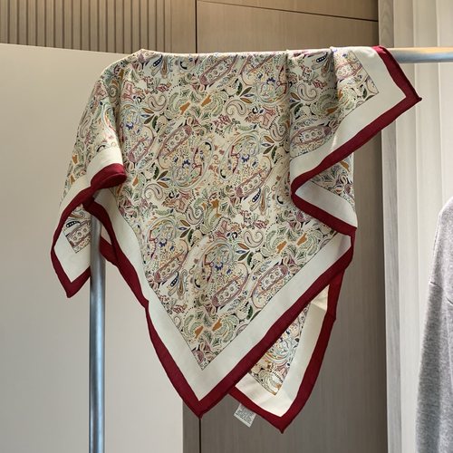 【佩斯利腰果花】真丝澳毛羊毛90丝毛大方巾室外保暖围巾披肩