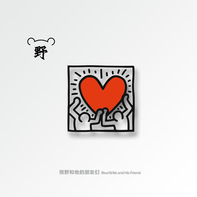 熊野纹身贴波普线条爱心涂鸦大师