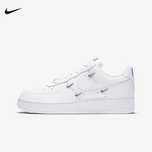Nike耐克女鞋空军一号AIR FORCE 1 AF1四小勾白蓝板鞋CT1990-100