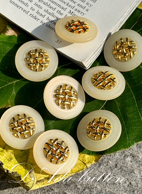 v054 25mm雾砂金编织复古纽扣 为了爱我们才存在