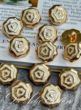 v067 18mm 古典漩涡复古搪瓷钮扣 怀念以前的你