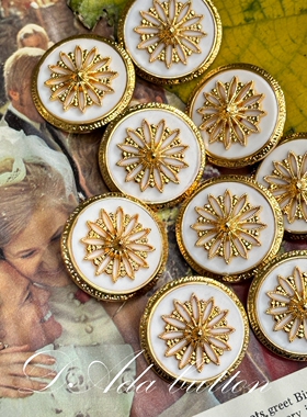 M144 28mm哥德风格奢华金色复古钮扣 美无极限