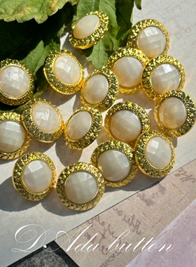 jp18 15mm日本珠光精致的黄金色钮扣 高贵优雅