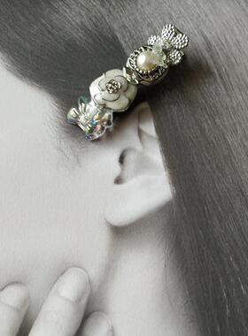 原创设计日本材料台湾制作发饰发夹一字夹边夹 淑媛女珍珠白系