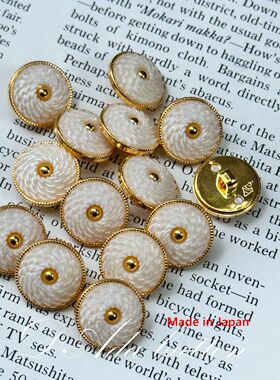 jp3  15mm日本丝绒漩涡金纽扣 凝视大海与我们