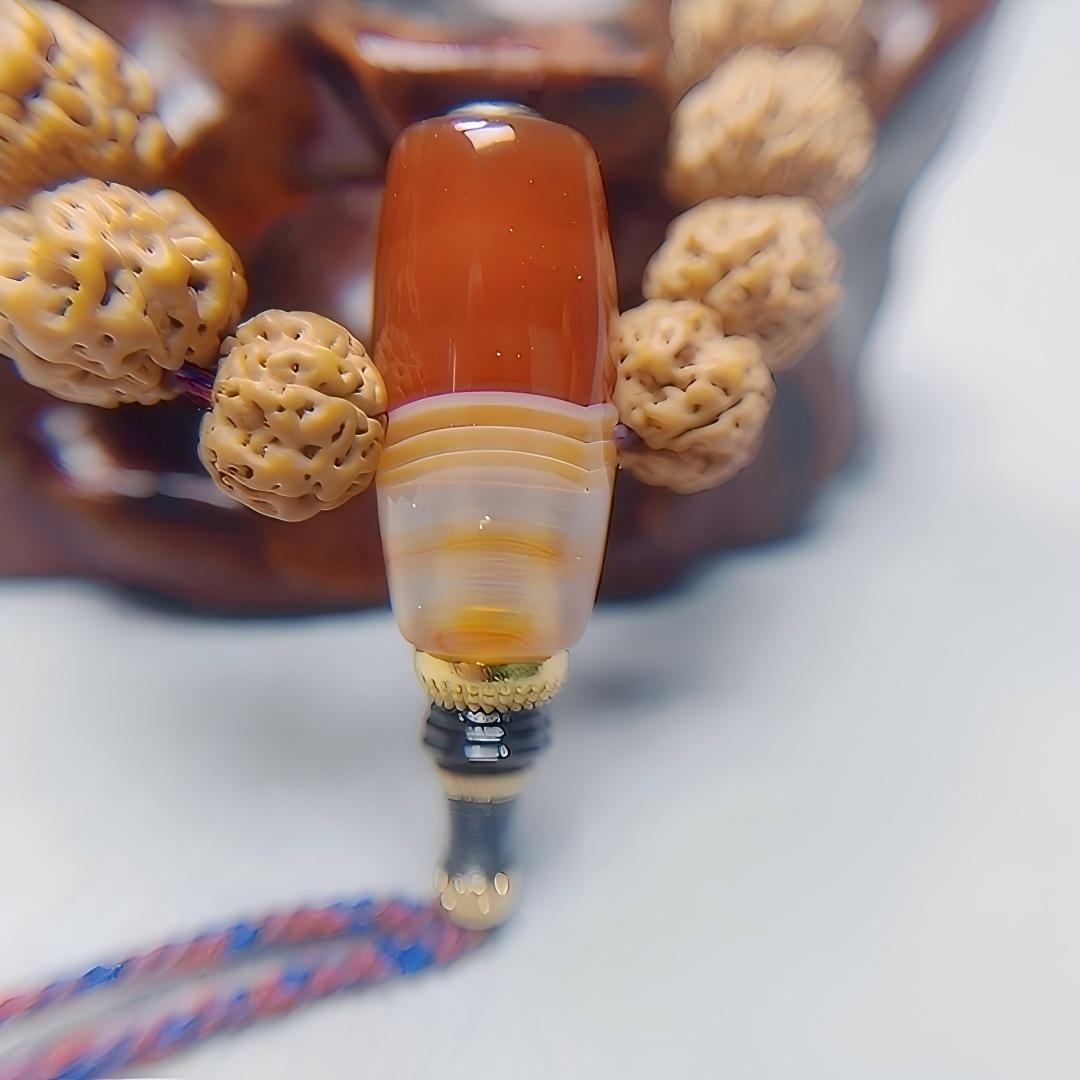 缠丝天珠玛瑙分体三通文玩配饰