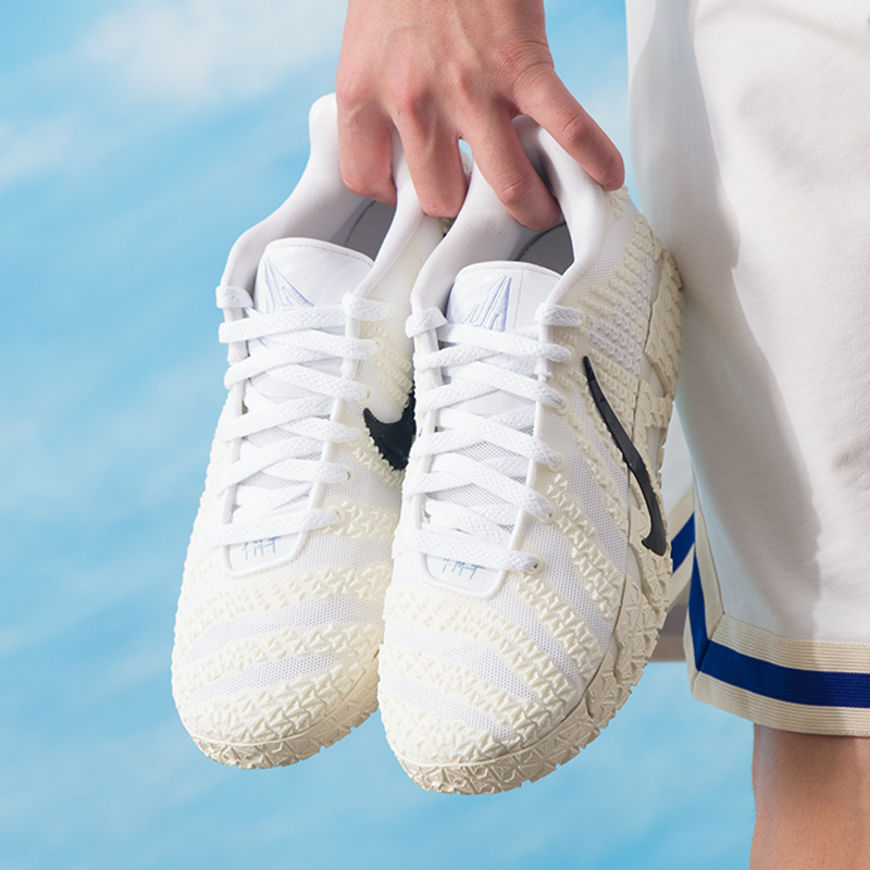 耐克（NIKE）男鞋ja3 莫兰特3代 灰白低帮实战运动鞋篮球鞋
