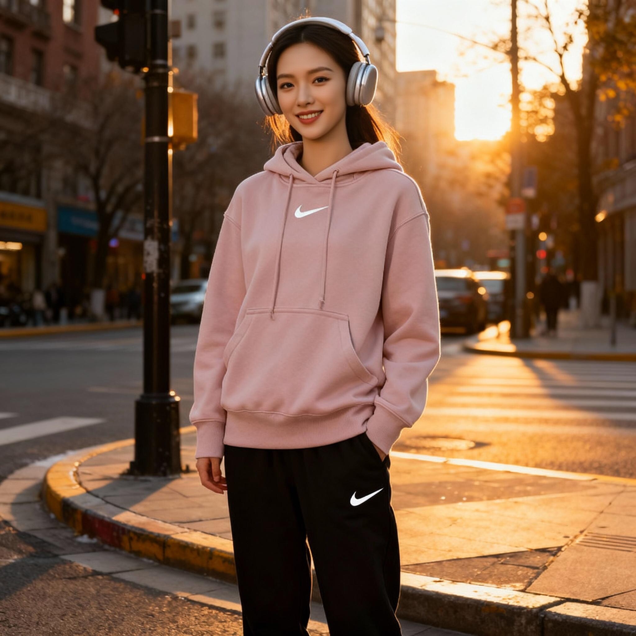 耐克NIKE官方正品女士加绒运动套装新款保暖舒适休闲两件套女