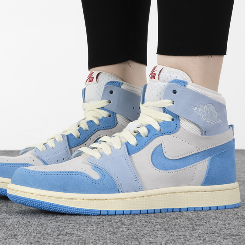nike耐克aj高帮板鞋女air jordan 1 cmft 2蓝白运动休闲鞋dv1305