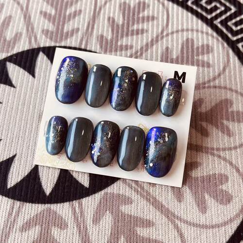 【D1176】日式椭圆M号 穿戴甲美甲光疗甲指甲片新娘甲假指甲贴片