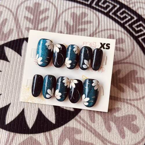 【D1202】日式椭圆XS号 穿戴甲美甲光疗甲指甲片新娘甲假指甲贴片