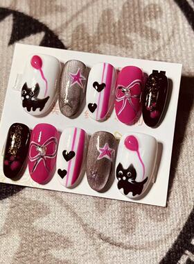 【D312】中椭圆M号 穿戴甲美甲光疗甲指甲片新娘甲假指甲贴片