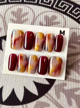 【D1065】新中方M号 穿戴甲美甲光疗甲指甲片新娘甲假指甲贴片