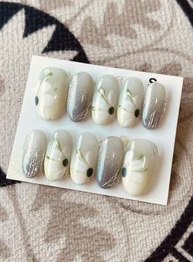 【D832】中椭圆S号 穿戴甲美甲光疗甲指甲片新娘甲假指甲贴片