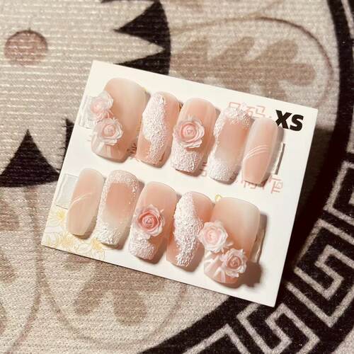 【D657】短梯XS号 穿戴甲美甲光疗甲指甲片新娘甲假指甲贴片