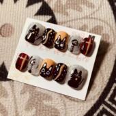 短圆M号 D1081 穿戴甲美甲光疗甲指甲片新娘甲假指甲贴片