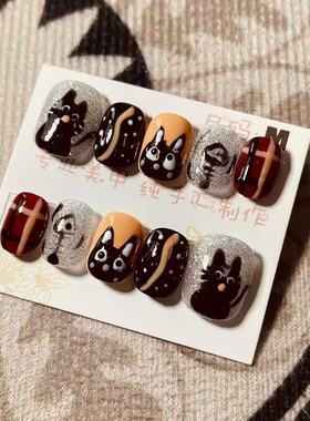 【D1081】短圆M号 穿戴甲美甲光疗甲指甲片新娘甲假指甲贴片