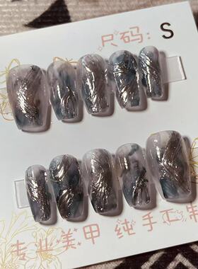 【D1075】短梯S号 穿戴甲美甲光疗甲指甲片新娘甲假指甲贴片