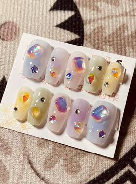 【D527】短梯S号 穿戴甲美甲光疗甲指甲片新娘甲假指甲贴片