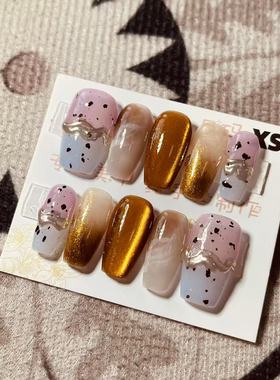 【D1143】短梯XS号 穿戴甲美甲光疗甲指甲片新娘甲假指甲贴片