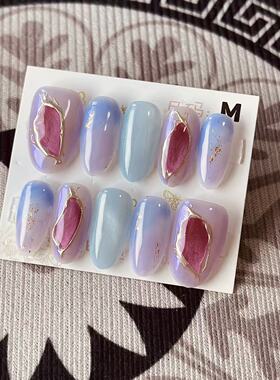 【D1276】中椭圆M号 穿戴甲美甲光疗甲指甲片新娘甲假指甲贴片