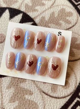 【D1106】日式椭圆S号 穿戴甲美甲光疗甲指甲片新娘甲假指甲贴片