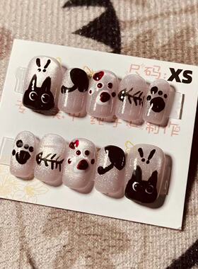 【D836】短方梯XS号 穿戴甲美甲光疗甲指甲片新娘甲假指甲贴片