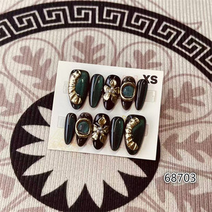 【D1407】新杏仁XS号 穿戴甲美甲光疗甲指甲片新娘甲假指甲贴片