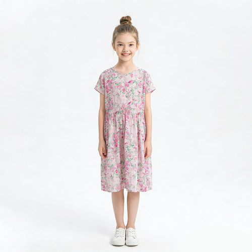 短袖碎花连衣裙夏装女孩公主裙