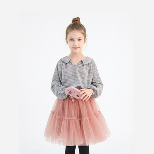 Hello 2026新款 春装 纯棉格子衣服女童初中生上衣139 Emily时髦童装