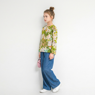 绿色长袖 Hello Emily洋气童装 新款 女孩中童巨好看衣服186 上衣春装