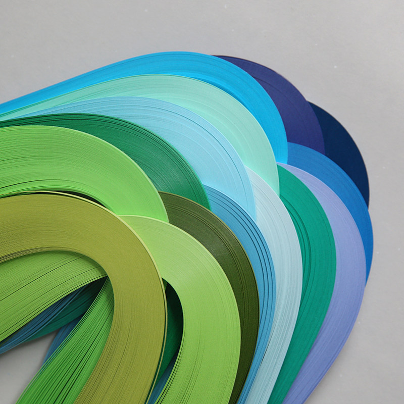 3mm 进口蓝绿冷色单色衍纸条 彩色纸艺画卷手工diy艺术材料包工具