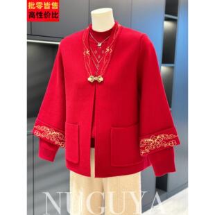 奶奶装针织两件套女老年人冬装新款老太太毛衣套装中老年妈妈衣服