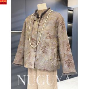 新中式国风妈妈装棉服外套女冬装新款上衣气质百搭中老年套装棉袄