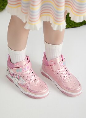 小马闪灯欧美女童卡通休闲板鞋
