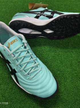 1113A056正品ASICS亚瑟士C3袋鼠皮加宽脚碎钉TF人工草低帮足球鞋