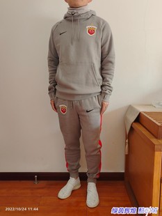 CT5907中超上港足球套装NIKE耐克加厚抓绒连帽卫衣收腿卫裤CT5917