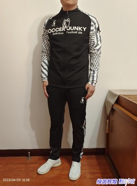 CP23805运动潮牌足球狗soccerjunky长袖斑马训练服收腿裤套装