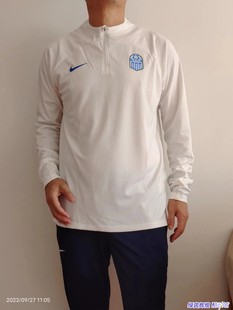 DO7877耐克NIKE中超广州城23年球员版足球训练T恤长袖半拉链卫衣