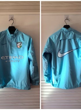 CI4719中超耐克NIKE半拉链风雨衣鲨鱼皮梭织DIY球员版足球训练服