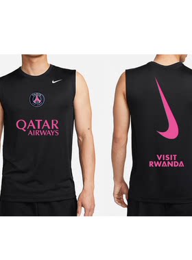 正品耐克NIKE休闲无袖坎肩DIY巴黎圣日耳曼足球夏季运动背心训练T