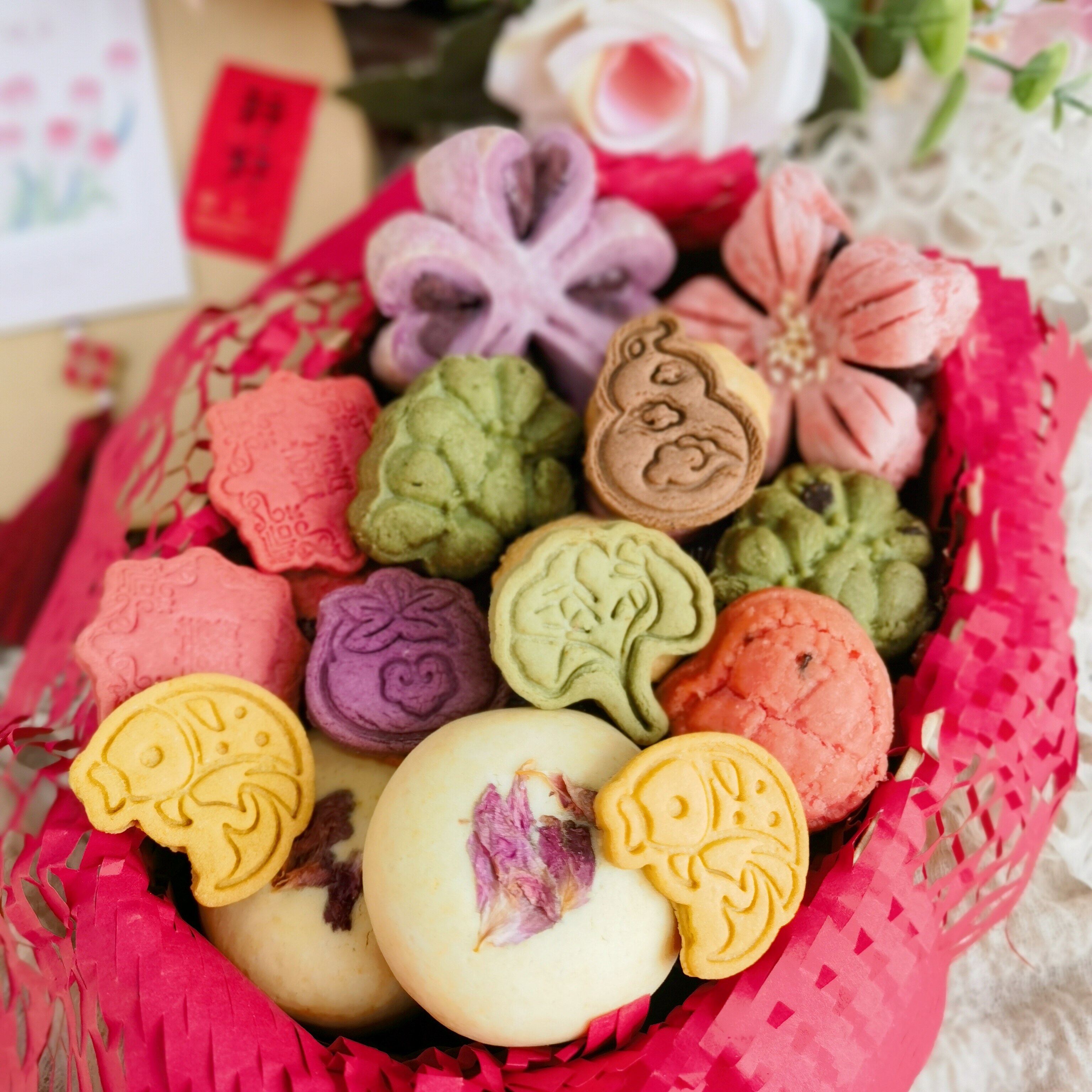 纯净素食点心无蛋奶无五辛伴手礼盒纯手工花酥素曲奇饼干下午茶点