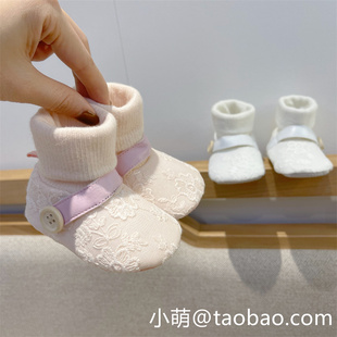 春秋不掉跟步前鞋 宝宝鞋 12个月新生女宝宝袜子鞋 袜0 子婴儿软底鞋