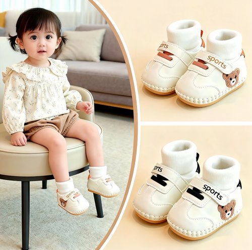 0-1岁新款新生婴儿鞋子冬季男女宝宝保暖防掉软胶底不掉跟棉鞋袜