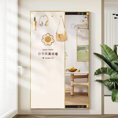 挂钩款简约风隐藏式全身镜可推拉试衣镜玄关镜子装饰画带挂钩挂画